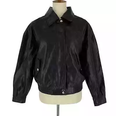 Buy Women's Medium Black Faux Leather Jacket Biker Motorcycle Style Wild Fable NWT • 23.65£