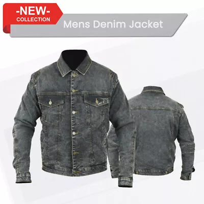 Buy Mens New Motorcycle Denim Black Jacket Western Stylish CE Approved Vintage Coat • 47.49£