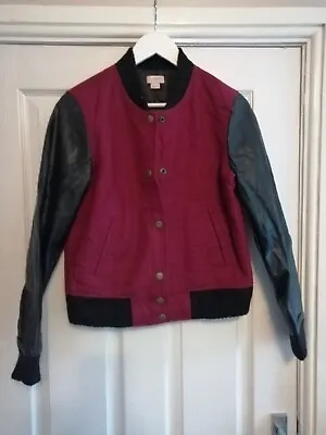 Buy J Crew Varsity Style Jacket Wool Blend Faux Leather Trim/sleeves Sz Small • 19.99£