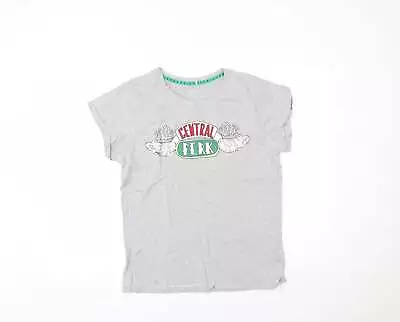Buy Primark Womens Grey Cotton Basic T-Shirt Size M Crew Neck - Friends Central Perk • 3.25£