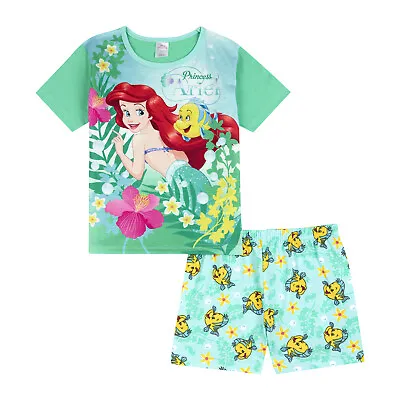 Buy Official Girls Disney The Little Mermaid Short Summer Pyjamas Princess Ariel • 11.95£