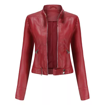 Buy Womens Leather Jacket Designer Motorcycle Fit Coat Genuine Color Top Slim • 30.83£