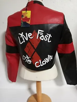 Buy The Suicide Squad Harley Quinn Cosplay SMALL Live Fast Die Clown Jacket *W12* • 67.51£