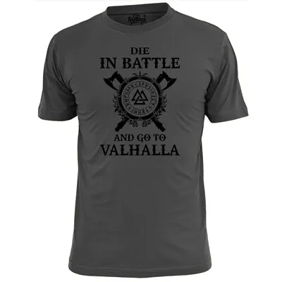 Buy Mens Die In Battle Valhalla T Shirt Viking Norse Odin • 9.99£