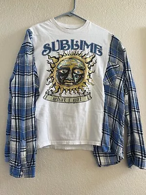 Buy Sublime Band Vintage Upcycled Oversized Flannel T-shirt Fits Large Reworked • 19.89£