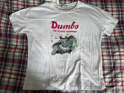 Buy Disney Dumbo Stradivarius T-shirt White Size L • 8£
