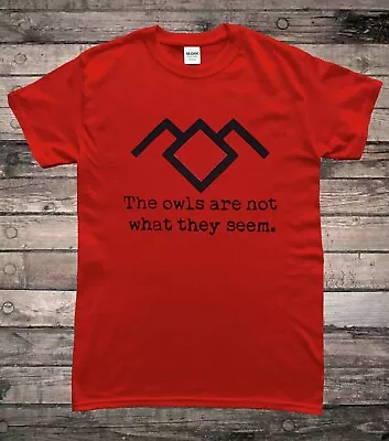 Buy Twin Peaks Black Lodge Owls Are Not What They Seem Quote T-Shirt • 8.49£