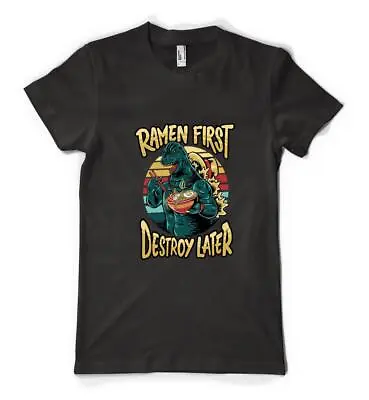 Buy Japanese Noodle Ramen First Destroy Later  Personalised Unisex Adult T Shirt • 13.99£
