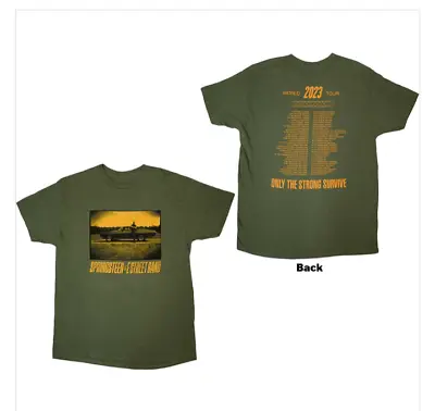Buy Bruce Springsteen Only The Strong Survive Official Tour T Shirt Green 2023 Print • 34.99£