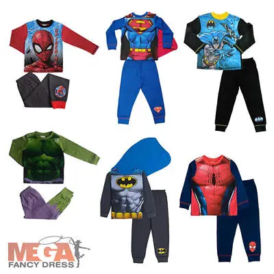 Buy Official Boys Superhero Pyjamas Kids Marvel DC Character Nightwear 2-10 Years  • 7.99£