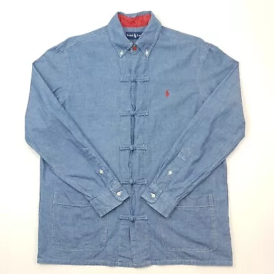 Buy Ralph Lauren Chen Shirt MEDIUM Men Clot Apparel Shacket Blue Indigo IMMACULATE • 350£