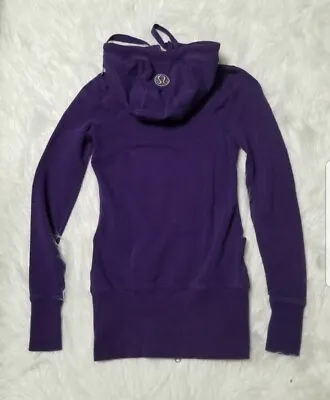 Buy Women's Lululemon Scuba Light Cotton Fleece Hoodie Sweatshirt Deep Purple Sz 4 • 43.39£