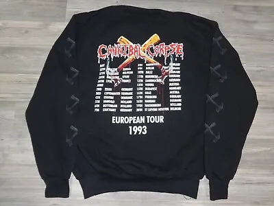 Buy Death Metal Sweatshirt Crew Neck Tour 1993  Asphyx Nile Broken Hope Monstrosity • 57.68£
