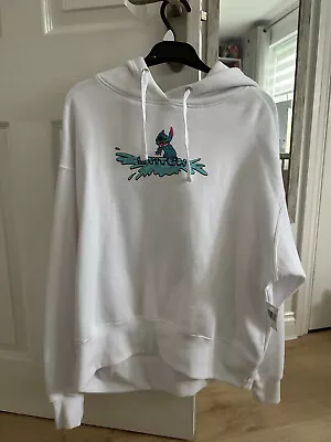 Buy Ladies White Surfing Stitch Hoodie Top From Disney Store USA New With Tags Small • 39.99£