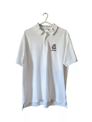 Buy Warner Bros Polo T-Shirt Mens Size M Tasmanian Devil Short Sleeve Collar White • 11.99£