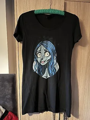Buy Black Dust Size M Long T-shirt Top Corpse Bride Tim Burton Goth Hip Length • 12.99£