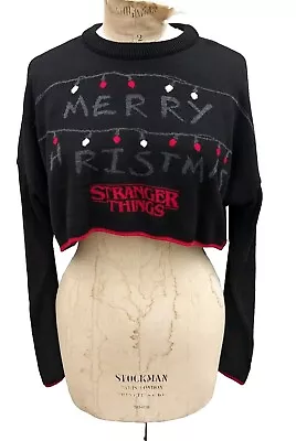 Buy Stranger Things Christmas Jumper Crop XS Top Netflix Very Good Condition Rare • 39£