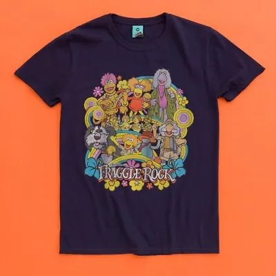 Buy Official Fraggle Rock Rainbow Parade Navy T-Shirt : S,M • 19.99£