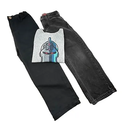 Buy Boy's Clothes - 2 Pair Black Jeans And 1 Fortnite Long Sleeve Shirt - Size 8 • 11.97£