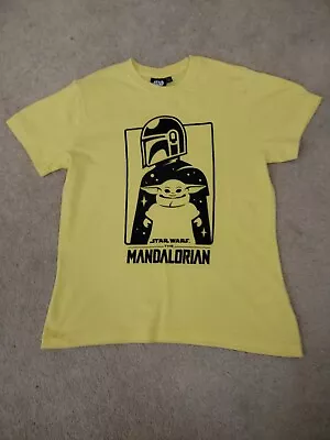 Buy Boys Star Wars The Mandalorian Yellow T-Shirt Age 8-9 Years • 2.15£
