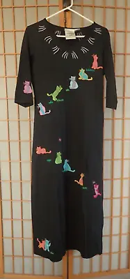Buy Michael Simon Lite Vintage Embroidered Cat Dress Size S • 70.87£