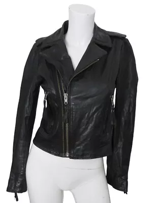 Buy Joie Ailey Black Lamb Leather Moto Jacket Womens XS Zip Biker $900 • 52.05£