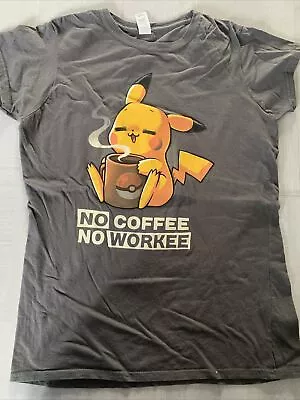 Buy Qwertee Ladies T Shirt Pokémon Pikachu Coffee L • 7£