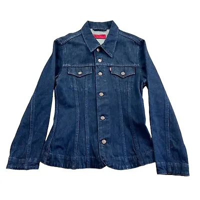 Buy Vintage Levis Red Tab Heavy Denim Jacket Womens Small S Blue Button Up Western • 20.47£