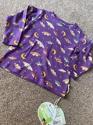 Buy Piccalilly Moonlight Moth Purple Scandi Style T-shirt 2-3 Years • 12£