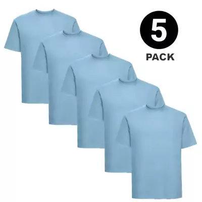 Buy 5 PACK Mens T-Shirt Heavy Cotton Plain Short Sleeve Tee 100% Cotton Colors Tee • 12.99£