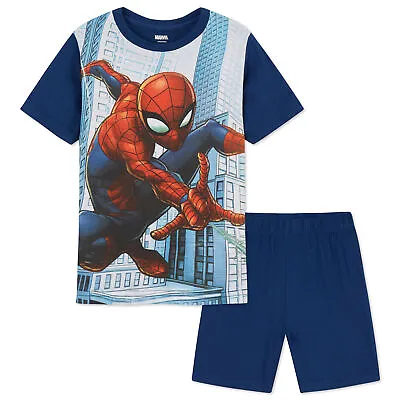 Buy Marvel Spiderman Boys Pyjamas - Kids Superhero Short PJs • 10.49£