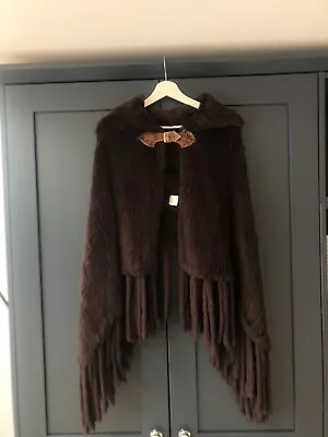 Buy French Designer Pellessimo Paris Brown Rabbit Fur Shawl Short Jacket Unworn • 200£