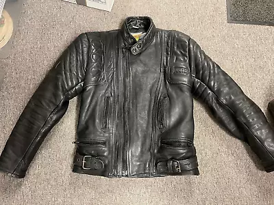 Buy Mercury Plus Black Leather Men's Motorcycle Jacket, Size S • 20£