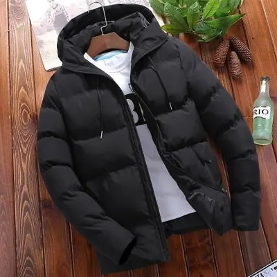 Buy Mens Jacket Winter Warm Puffer Bubble Down Coat Quilted Zip Padded Outwear UK • 16.99£