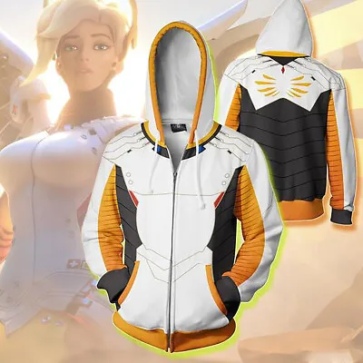 Buy Overwatch Angell 3D Print Hoodie Sweatshirt Cosplay Costume Zip Up Coat Jacket • 20.39£