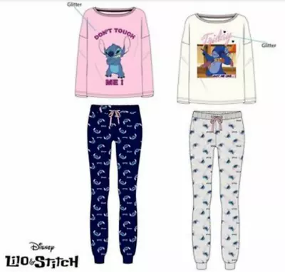 Buy Women Ladies Official Disney Lilo Stitch Pyjamas Set Pjs Loungewear Size  S-XL • 19.99£