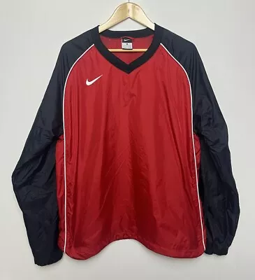 Buy Vintage 90s Nike Red Windbreaker Pullover Sweatshirt Jacket XL • 22£