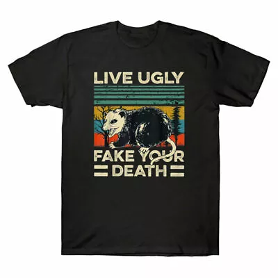 Buy Death Tee Ugly Fake Character T-Shirt Retro Short Sleeve Live Men's Vintage Your • 14.99£