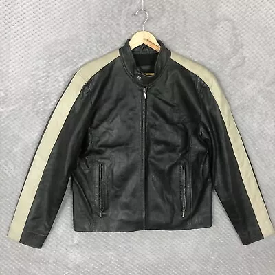 Buy VERA PELLE Leather Jacket Mens Size 52 Black Full Zip Zipped Pockets VINTAGE  • 49.95£