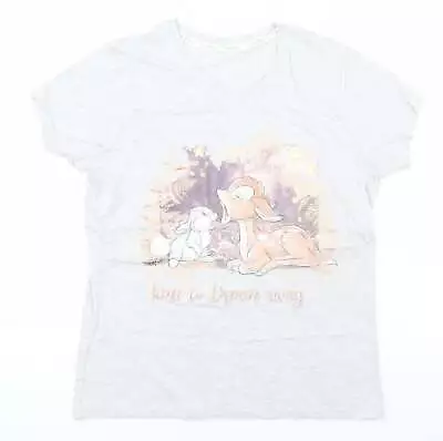 Buy Disney Womens Grey Solid Cotton Top Pyjama Top Size 12 - Bambi, Time To Dream Aw • 6.25£