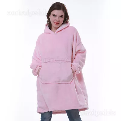 Buy Oversized Hoodie Blanket Soft Long Plush Sherpa Fleece Giant Hooded Sweatshirt • 7.99£