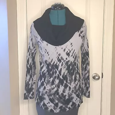 Buy Rock & Republic Size L Ribbed Wide Cowl Neck Long Sleeve Side Slits Top, $58 • 27£