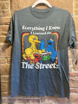 Buy Sesame Street Everything I Know I Learned In The Streets Short Sleeve Tee Sz: L • 18.34£