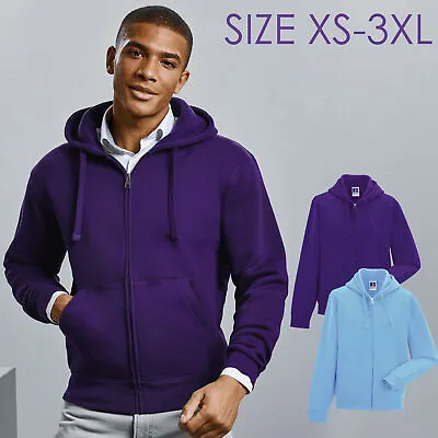 Buy Mens Hooded Top Zip Up Sweatshirt Top Plain Hoodie Plus Size Sport Cotton Jumper • 10.49£