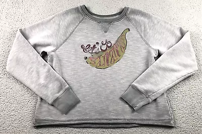 Buy Anthropologie Saturday Sunday Womens Top Size S Gray Lets Go Bananas Long Sleeve • 14.45£