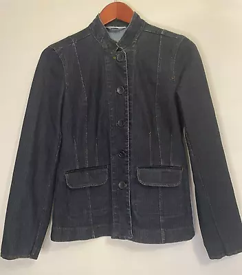 Buy M & S  Denim Jacket  Size 12 (Small)  Dark Blue Indigo • 4.99£