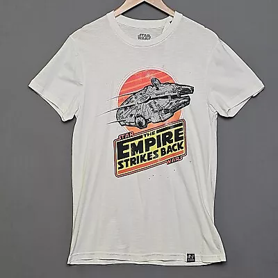 Buy Star Wars Shirt Mens Small White Graphic Recovered Casual Film Movie Empire Tee • 0.99£