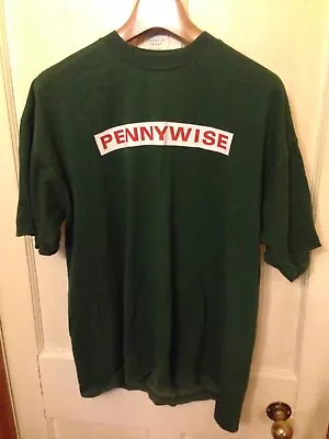 Buy Vintage Dark Green Pennywise Band T Shirt Size XL 1994 Barely Worn • 249.99£