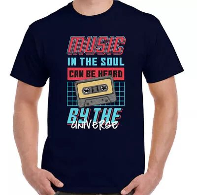Buy Music In The Soul Mens Funny Retro T-Shirt Cassette 80s 90s Pop Dance DJ Top • 8.99£