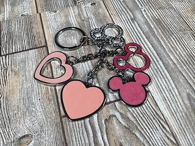 Buy Disney Minnie Mickey Mouse Key Ring Purse Chain - 5 X Pink & Silver Attachments • 6.99£